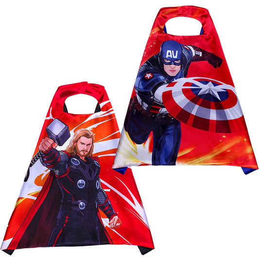 Spiderman Iron Man Children Cloak Cosplay Costume Masquerade Kids Mask Cape Thor Cape Birthday Party Gift