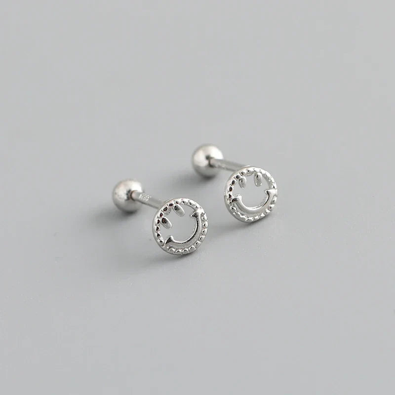925 Sterling Silver Fashion Korean Petal Screw Bead Stud Earrings for Women Charm Ear Bone Piercing Jewelry Accessories