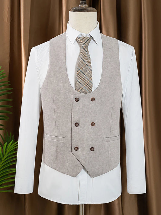 high quality men suits 3 piece set elegant slim fit formal office and leisure banquet groomsman set groom's suit