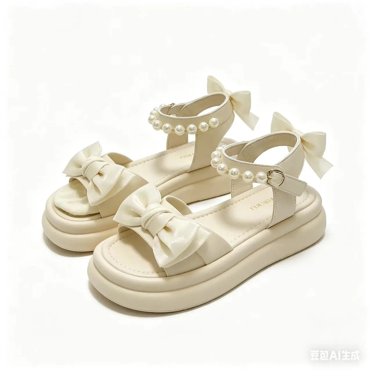 Girls Sandals Pearl Bow Princess Shoes 2026 Summer New Children's Beach Shoes Girls Soft Sole Sandals