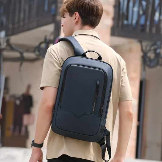 Slim Backpack For Men 15.6 Inch Laptop Bags Waterproof Minimalist Business Backpack With USB Charging Casual Travel Work Bag