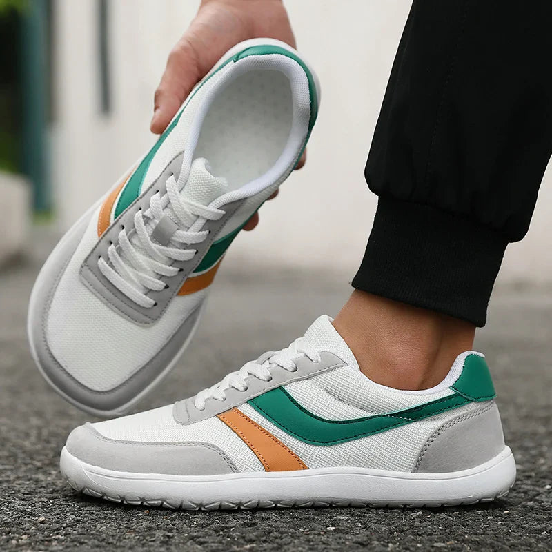 Novos Sapatos Masculinos Bico Largo Casuais Versáteis Sola Macia Forma Larga Tênis de Caminhada Malha Respirável Confortáveis Sapatos Estilo Barefoot