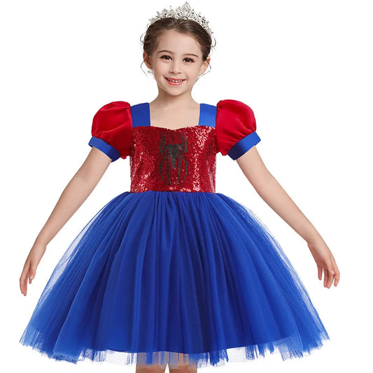 Halloween Spider Costumes for Kids Sequins Dresses Spider Girls Children Carnival Costume Kid Birthday Party chothes