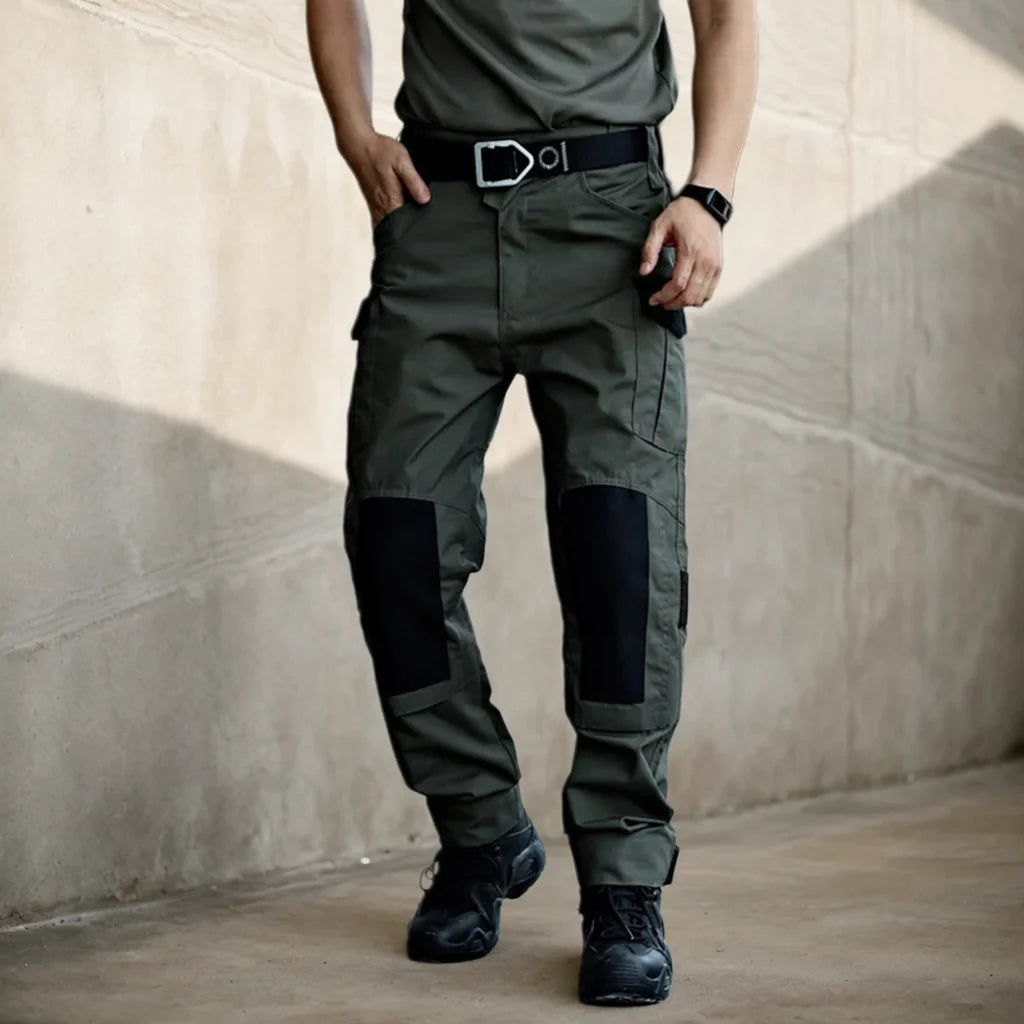 Wear-Resistant Outdoor Tactical Pants Mens Casual T-shirt Cargo Trousers Multi-pocket Waterproof Pant Hiking Training Workwear