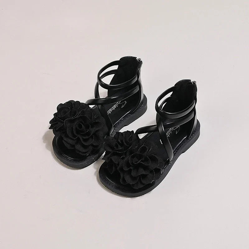 Girls' Sandals 2026 Summer New Children's Flower Princess Shoes Soft Sole Anti Slip Baby Girls' Roman Sandals