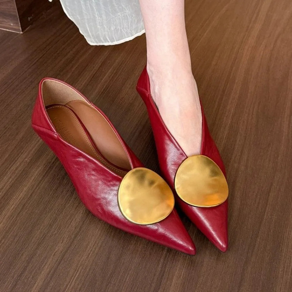 Luxury Women Heeled Shoes Pointed Toe Low Heels Designer Shoes Sexy Dress Fashion Woman Pumps 2025 Summer Elegant Zapatos Mujer