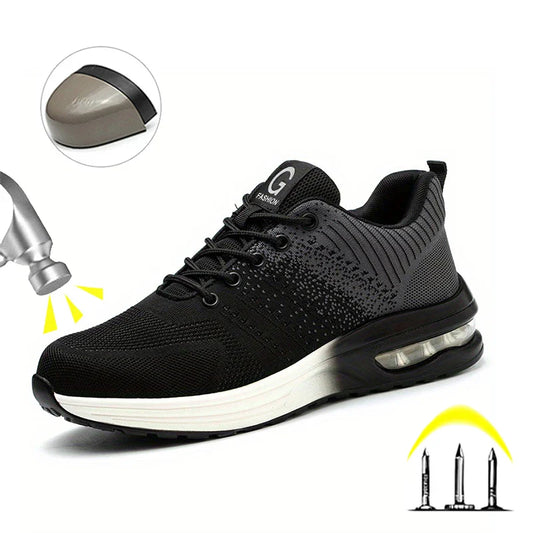 Indestructible Safety Shoes For Men Steel Toe Anti-Puncture Men's Work Shoes Lightweight Slip Resistant Air Cushion Sneaker 
