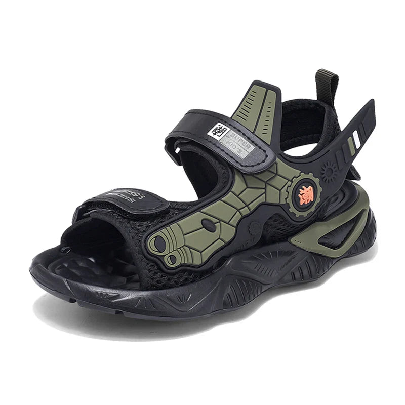 Summer Kids' Sandals Boys Soft Bottom Casual Beach Shoes School Students Comfortable Flat Walking Sandials