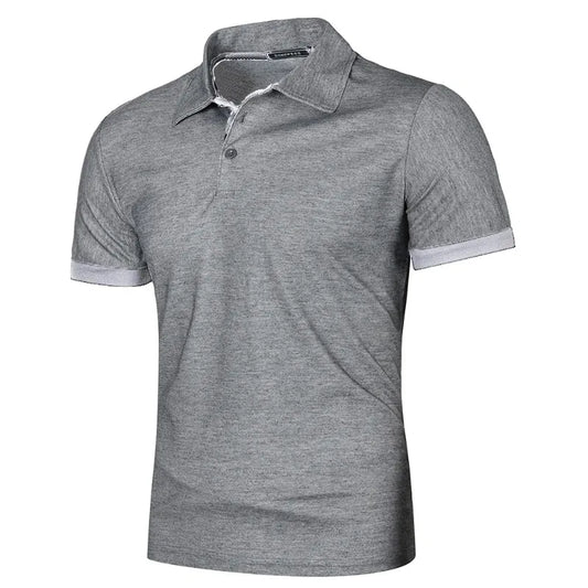Nova Camiseta Polo Masculina Manga Curta Cor Sólida Streetwear Leve Gola Lapela Camisetas Masculinas Verão Corrida Esportiva