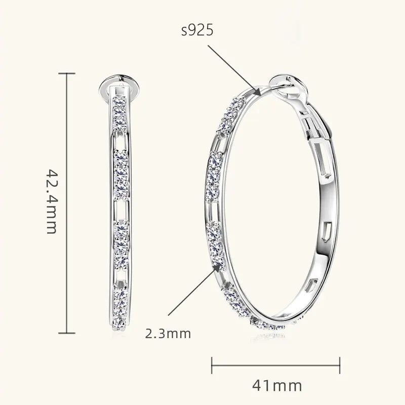 All Moissanite Earrings for Women Wedding Party Luxury Earring Jewelry s925 Sterling Sliver Plated 18k Gold Ear Stud