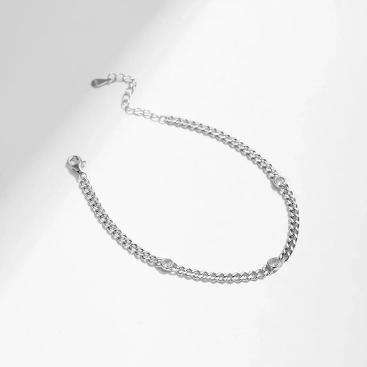 White Gold Plated D Color Round Moissanite Twisted Bracelet 925 Sterling Silver VVS1 Dainty Adjustable Jewelry Gifts