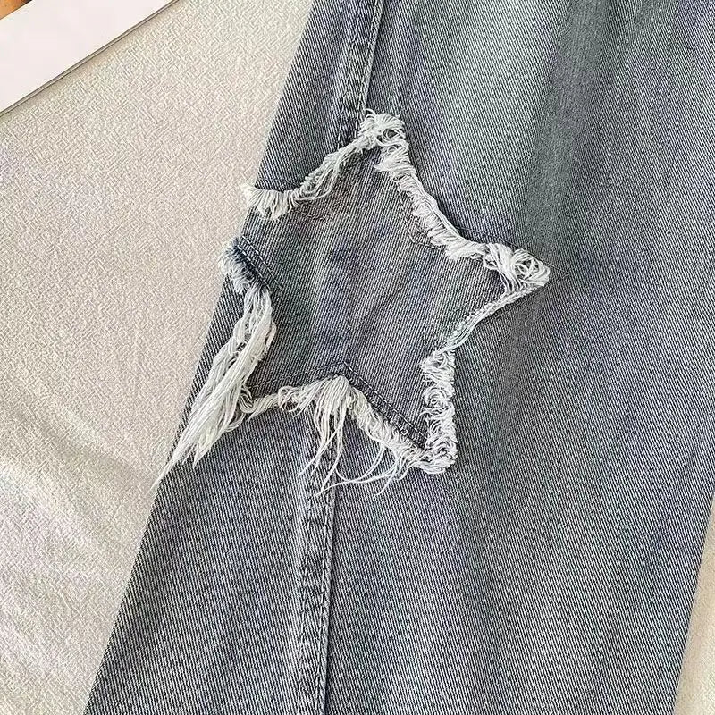 Denim Popular Ins Fashion Korean wIth Star Spring Loose Fitting Jeans
