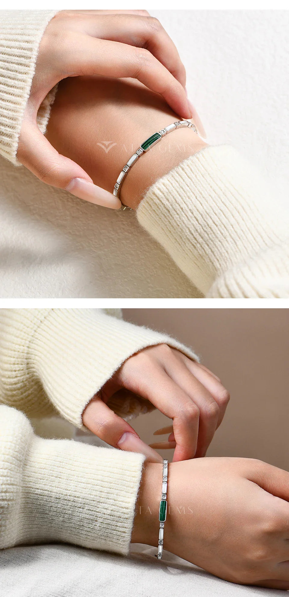 Luxury Synthetic Malachite Moissanite Bracelet 2025New Bangle for Women Men 925 Sterling Silver Engagement Jewelry Gift