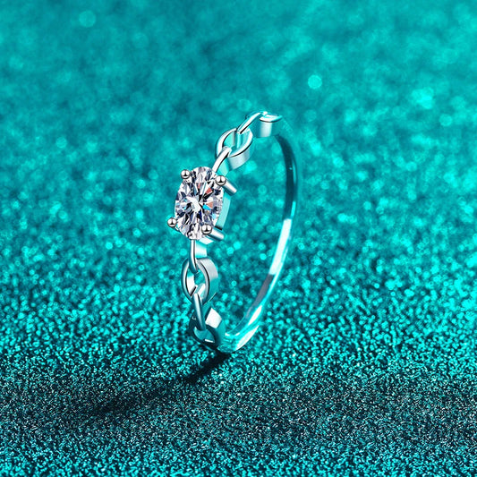 0.5ct D Oval Cut Moissanite Ring for Women 925 Sterling Silver Lab Diamond Engagement Wedding Rings Jewelry Bands