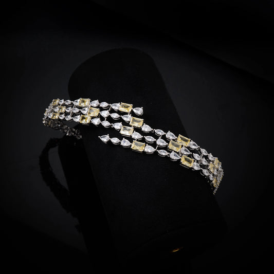 Choker Necklace Sets for Women Cubic Zirconia Choker Jewellery Set Dubai Saudi Party Engagement Accessory Bridal