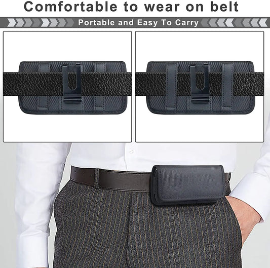 Phone Holster Case Nylon Cell Phone Belt Clip 3.5-6.3 inch Pouch Carrying Case Waist Bag for iPhone 13 12 Samsung Galaxy Xiaomi