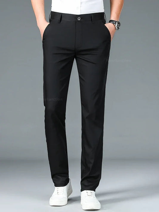 Business Pants Men Summer Clothes New Straight Classic Fashion Casual Long Pants Breathable Formal Trouser Male
