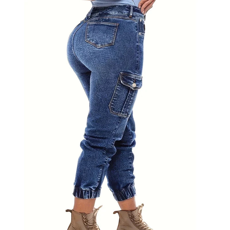 Women's Distressed Stretch Cropped Denim Jeans