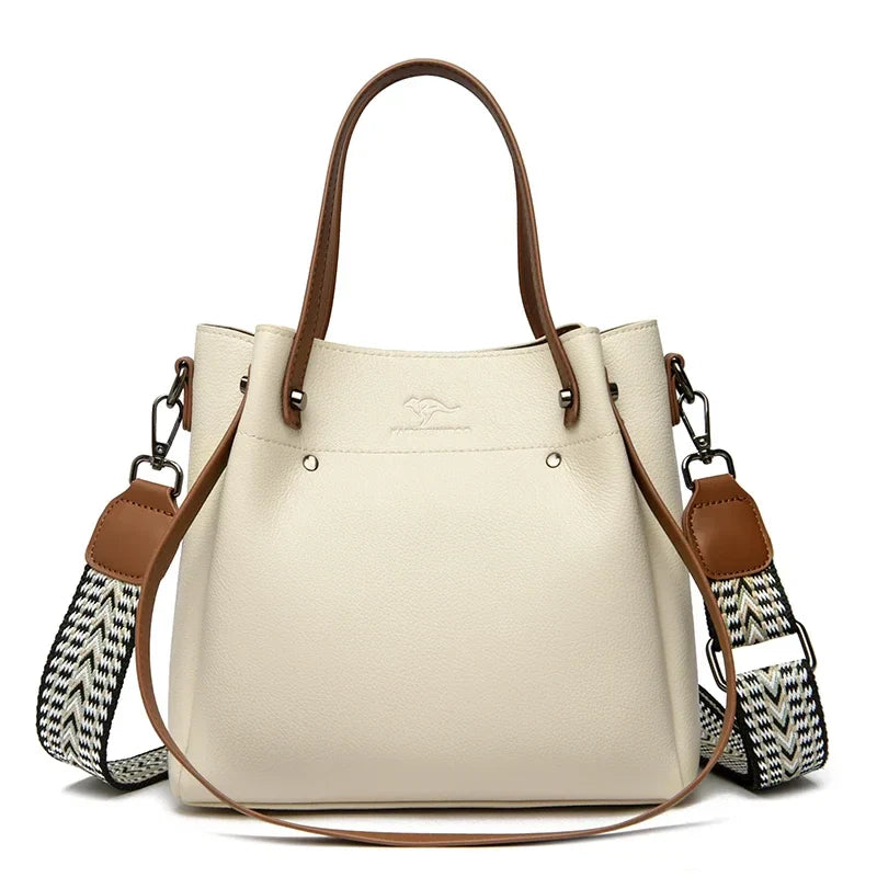 Genuine High Quality Leather Shoulder Crossbody Bags for Women Luxury Handbags Women Bag Large Capacity Soft Tote Messenger Bag