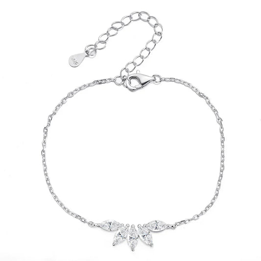 5 Gems 3*6mm Marquise Cut All Moissanite Bracelets for Women Original Luxury Adjustable Chain Real S925 Silver Jewelry