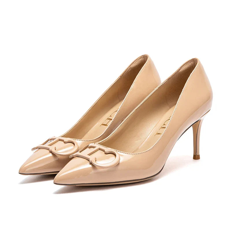 Women's High Heels New Lacquer Leather Women's Business Wedding Shoes 7cm
