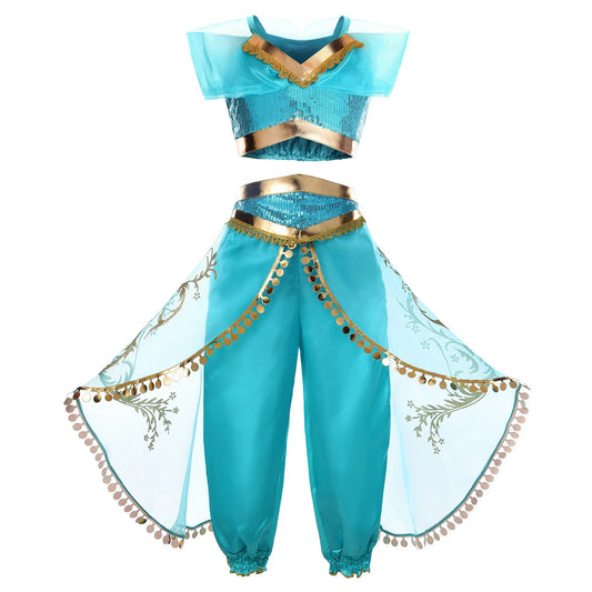2026 Venice Carnival Rio Canaval Costume Play Jasmine Princess Dress up Girls Birthday Party Fancy Aladdin Role Playing Apparel