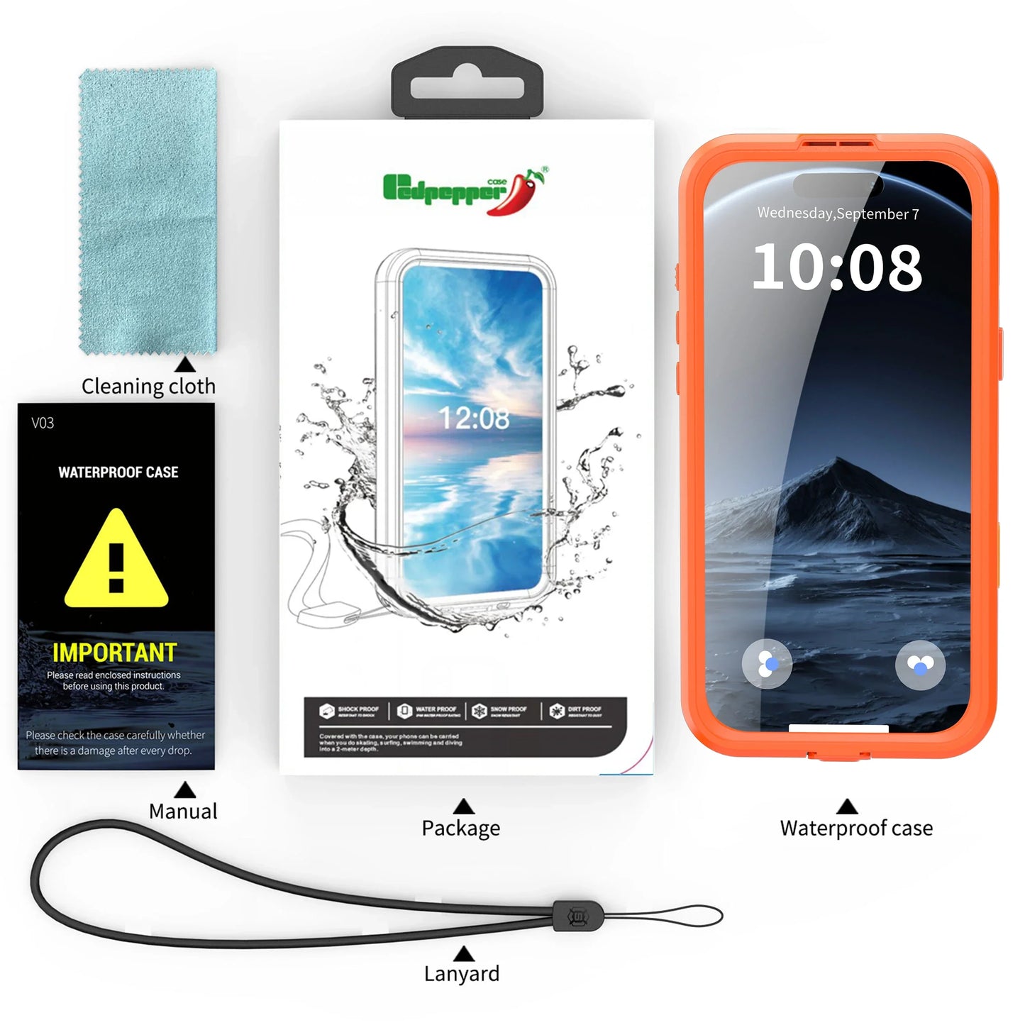 Magnetic Waterproof Phone Case for Swimming & Diving - Compatible with iPhone 17/17AIR/17Pro/17Promax