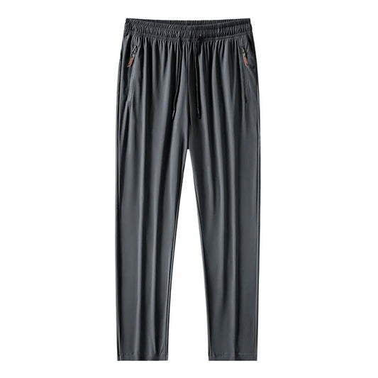 New Ice Silk Pants for Men's Summer Thin Casual Pants for Men's Breathable Tight Feet High Elastic Quick Drying jogging pants