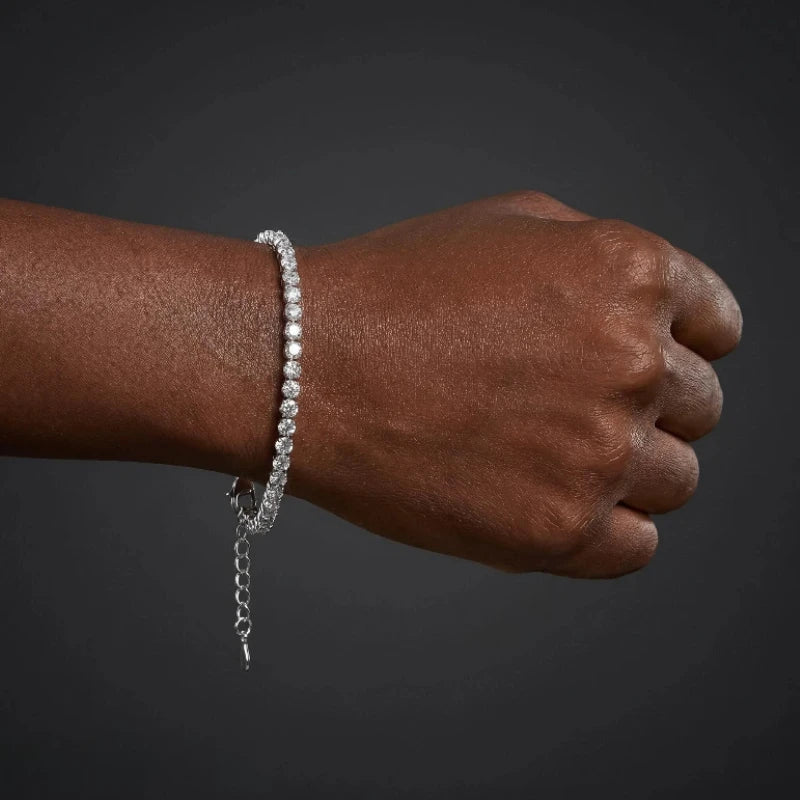 925 Sterling Silver 4.4 Carat Moissanite Adjustable Tennis Bracelet Fashion Temperament Design Light Luxury Ladies