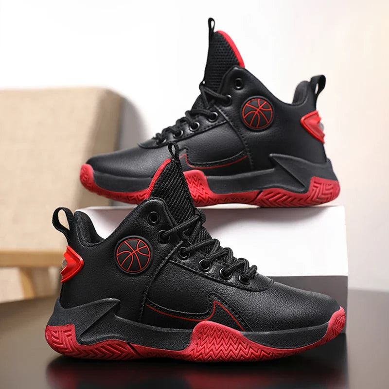New Children's Casual Sneakers Fashion Black Kids Shoes Basketball Leather Sneakers For Boy Sports Tenis Size 31-40