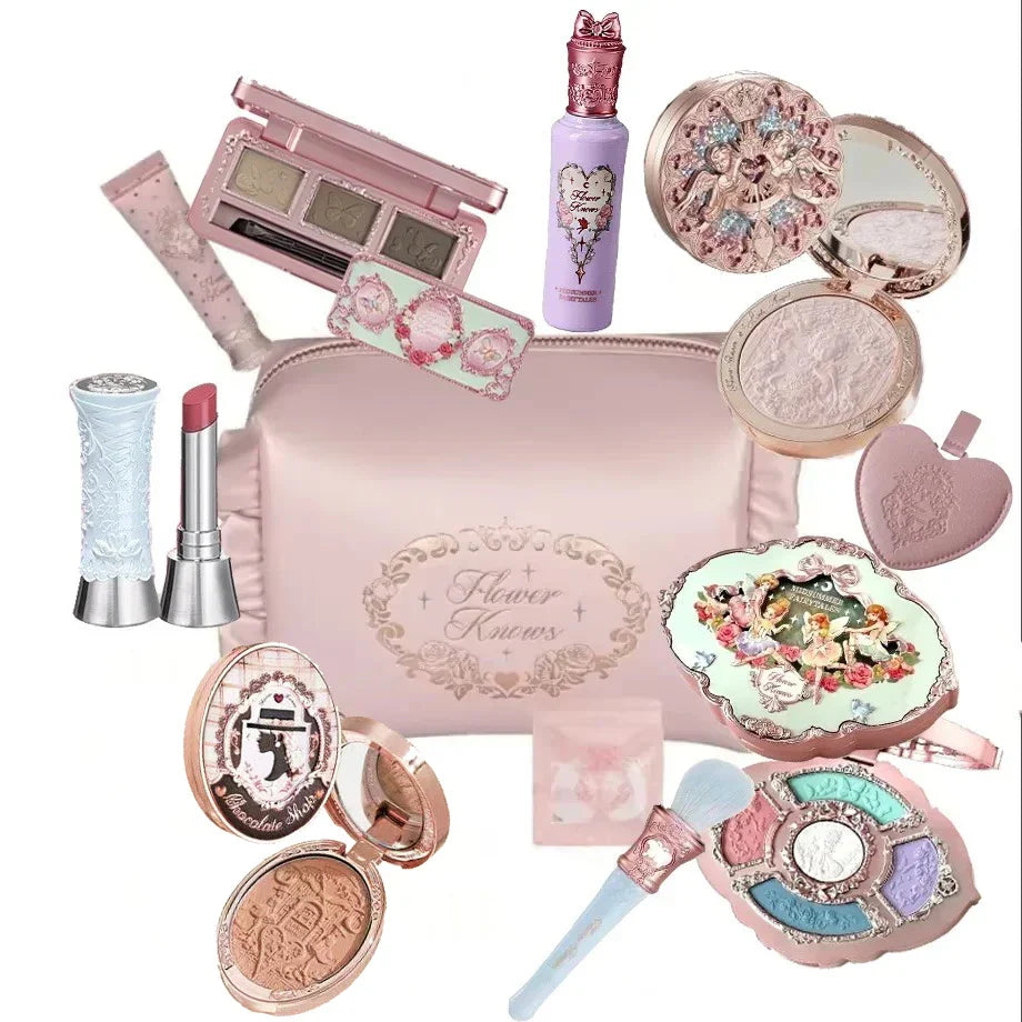 Makeup Set All In Flower Knows Little Angel Highlighter Powder Blush Strawberry Rococo Lip Gloss Perfume Kit