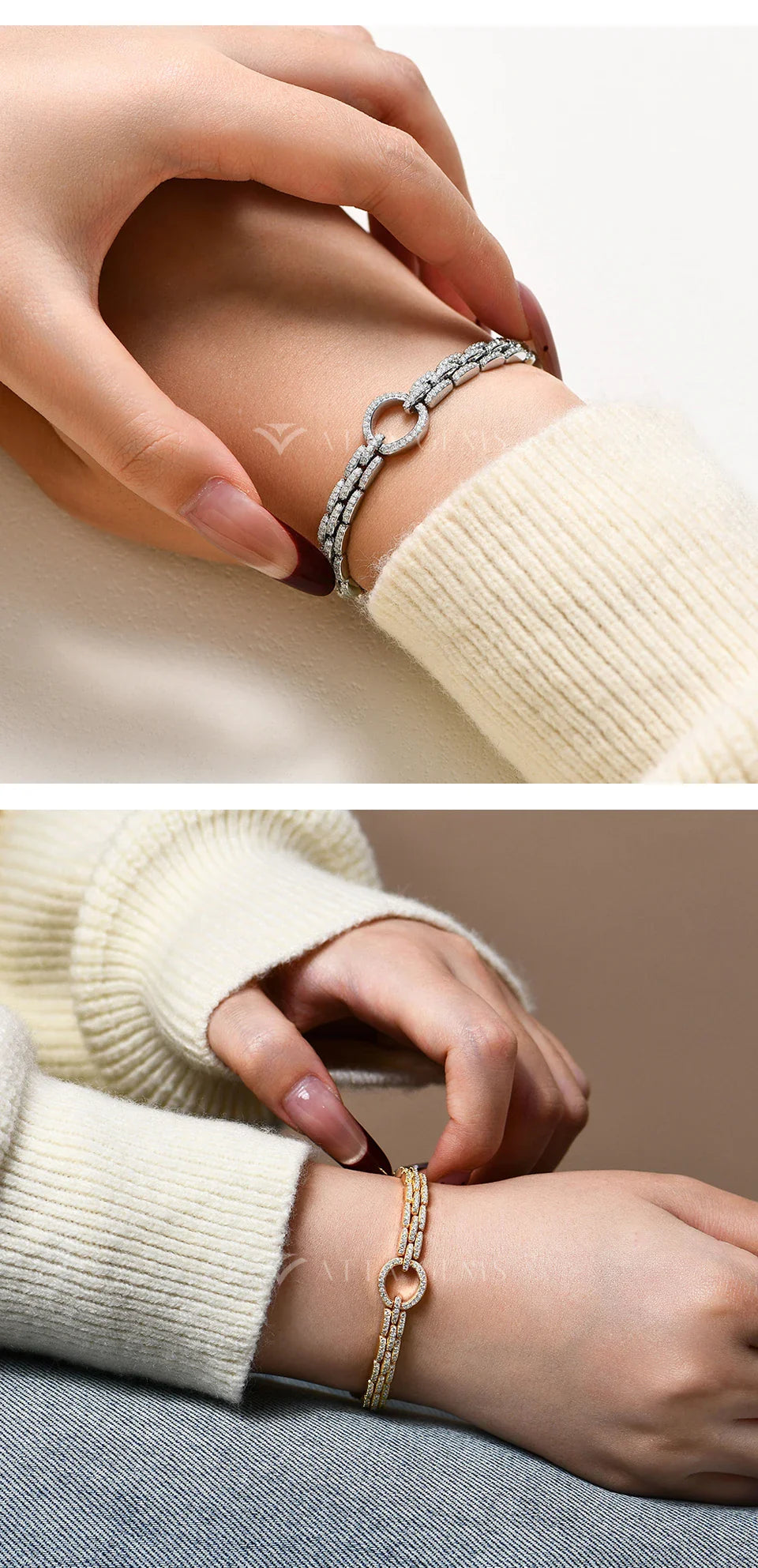 Luxury Full Moissanite Diamond Bracelet DVVS1 Round Cut 1.2mm 925 Sterling Silver For Women Man Engagement Jewelry Gift