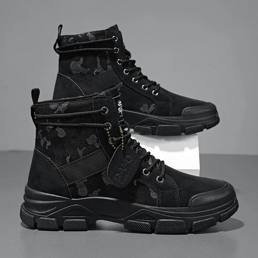 Camouflage Boots for Men Autumn Winter Platform Boots Outdoor High-top Shoes Men Ankle Boots Buty Robocze Meskie wear-resistant