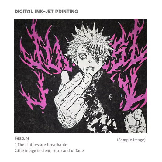 T-shirts Vintage Washed Uchiha Itachi Printed T Shirt Oversize Streetwear Manga Kakashi Minato Obito Tops Tees Man Women