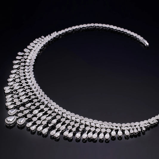 2023 New Dubai Nigeria Africa 4-piece Set Women's Cubic zirconia Jewelry Set Bridal Wedding Party Luxury CZ Crystal Jewelry Set