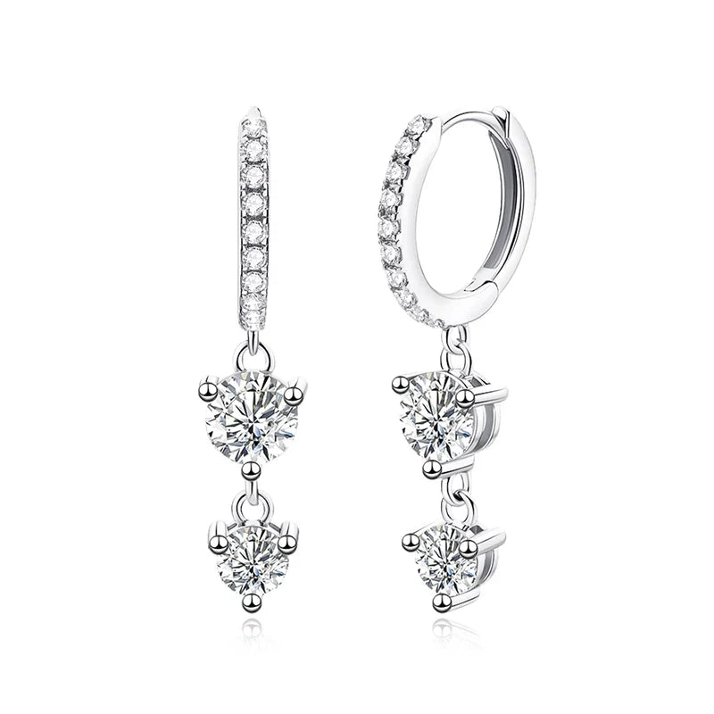 1.6cttw Moissanite Drop Earrings for Women Gold Color S925 Sterling Silver Earring Girls Luxury Gift Wholesale Jewelry