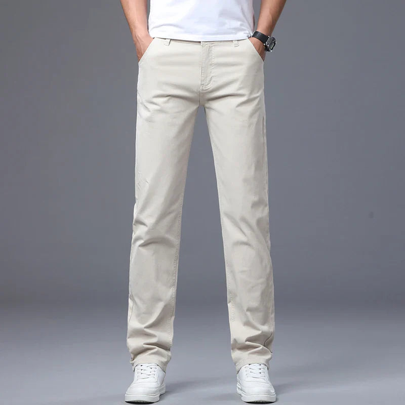 Men's Straight Leg Jeans Slim Fit Stretch Comfort Denim Pants Korean Casual Fashion Minimalist Business Male Daily Trousers