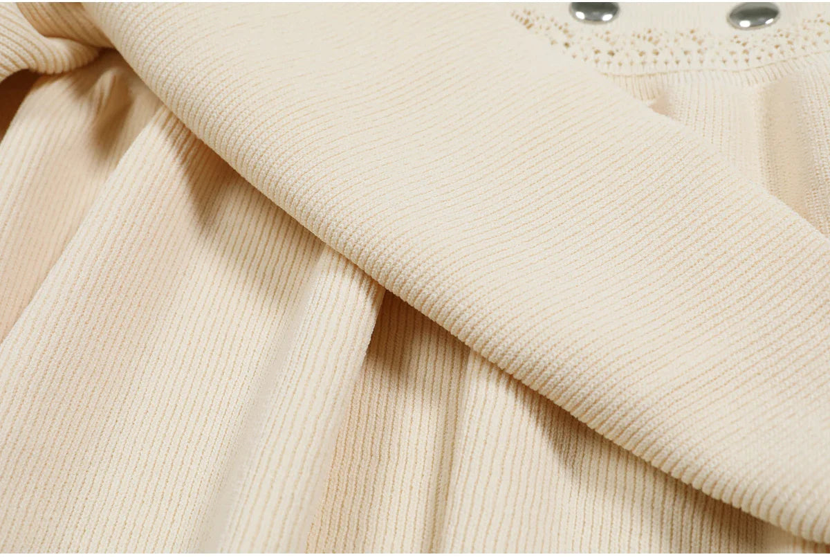 High Quality Elastic Knitted New Fashionable Round Neck Luxurious Hot Plate Sleeveless Slim Fit Women's Dress