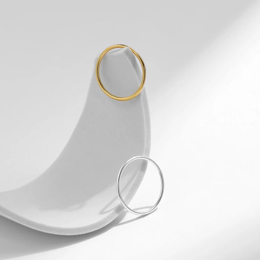 925 Sterling Silver Minimalist Thin Stackable Fashion Rings Classic Gold Color Fine Jewelry For Women Girl Party Gifts