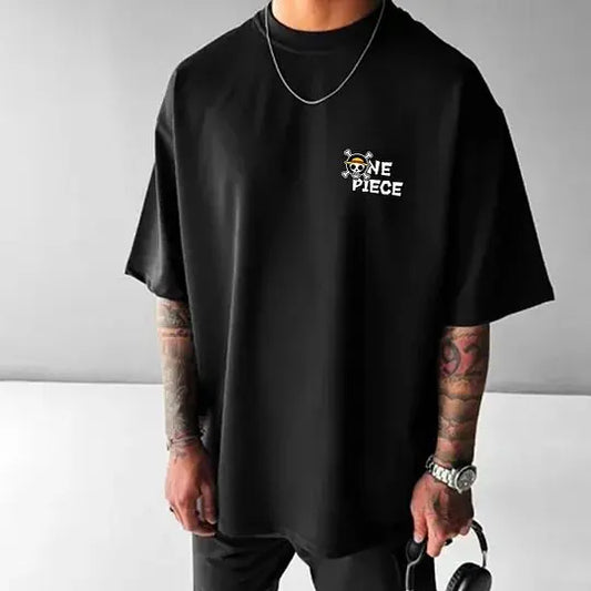One Piece Japanese Anime Men's T-Shirt Boy Children's Cotton Y2K Harahiko Trend Hip Hop Boys and Girls Short Sleeves