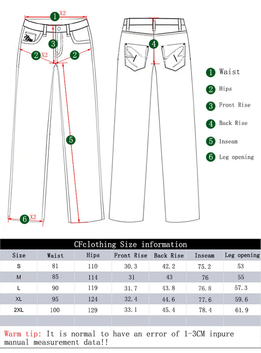 2026 Spring Summer Men's Black Straight Leg Workwear Jeans With Multiple Pockets High Street Style Splashed Ink Male Denim Pants