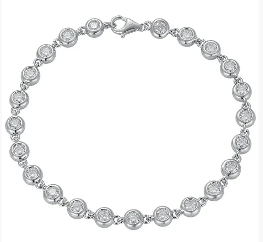 D VVS All Moissanite Tennis Bracelet 4mm 2.4ct Lab Diamond Wedding Fine Jewelry 925 Sterling Sliver Bracelets for Women