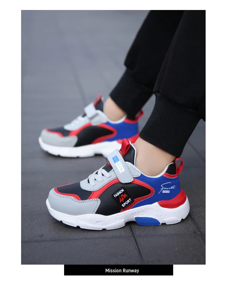 Children Running Shoes Boys Girls Basketball Sneakers Kids Shoes Leather Outdoor Comfortable Sports Tennis Shoes School Students