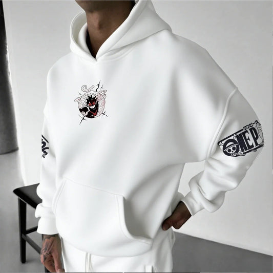 Anime Hoodie Men Women One Piece Luffy Gear 5 Nika Streetwear Casual Pullover Sweatshirt Autumn Winter Cosplay Long Sleeve Tops