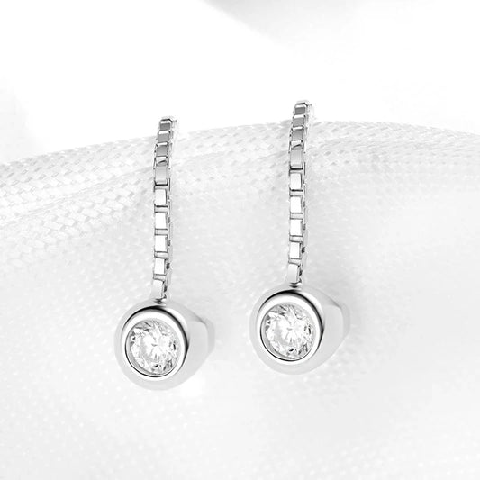 GRA 3mm Bubble Tassel Moissanite Drop Earrings for Women Sparkling 925 Solid Silver Womans Fine Jewelry Lab Diamond Chain