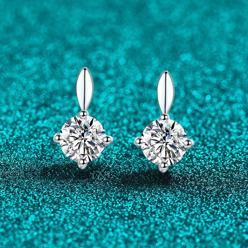 0.2ct 0.3ct 0.5ct Moissanite Studs Earrings for Women S925 Silver Bride Wedding Lab Diamond Stud Women's Earrings Jewelry
