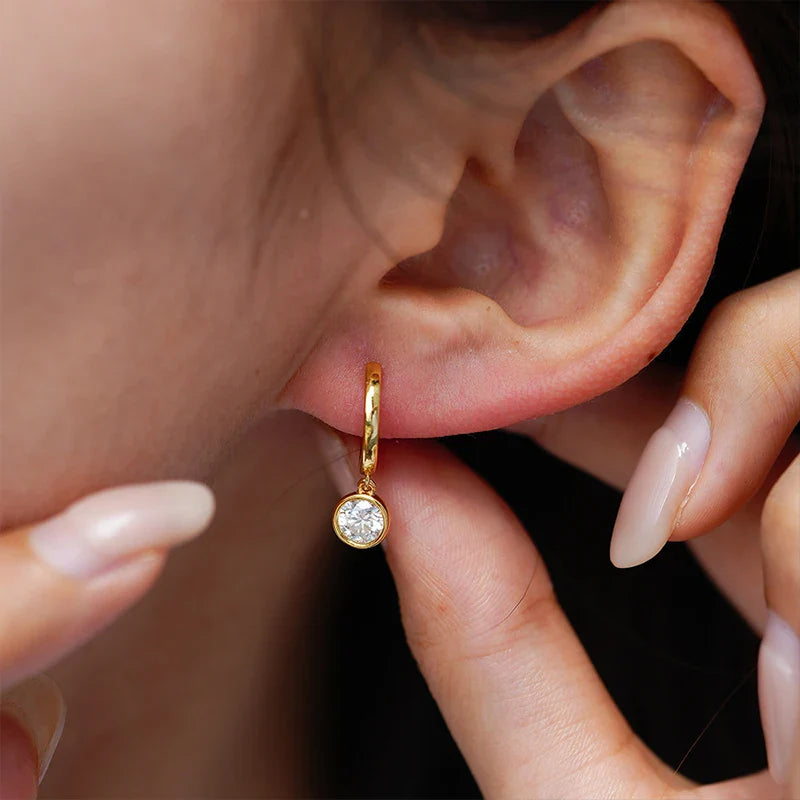 0.5ct Moissanite Earring for Women Wedding Luxury Jewelry Earrings 925 Sterling Silver With Gold Plated Ladies' Earrings
