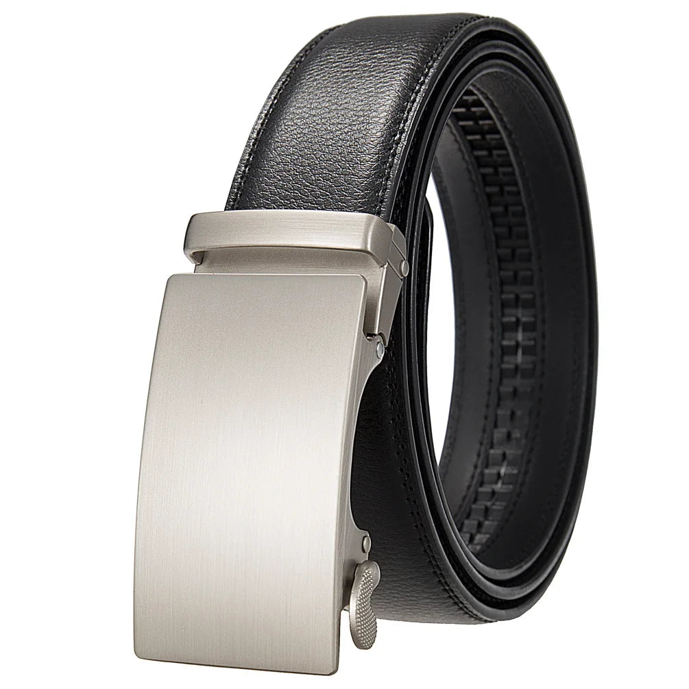 Famous Brand Belt Male Designer Automatic Buckle Genuine Leather Men Belt Luxury Belts for Men 3.5cm New Black Brown Plus Size