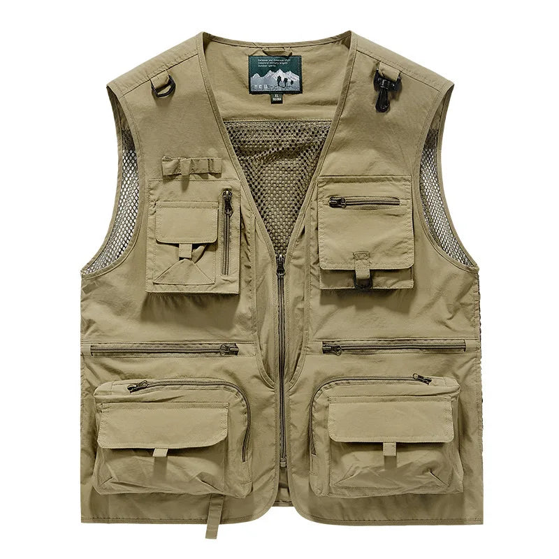 2023 Outdoor Leisure Vest Men's New Multi-Pocket Breathable Outdoor Sports Coat High-Quality Design Leisure Vest Men