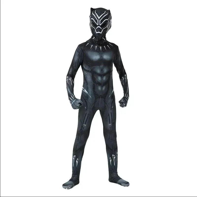 Kids Superhero Spider Costume Spandex Jumpsuit Halloween Cosplay Costumes Bodysuit Kids Head Cover Separation Party Set